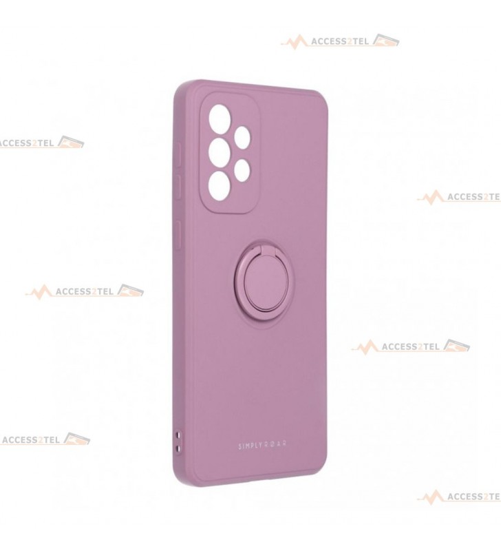 coque violette en silicone avec anneau pour a33 5g