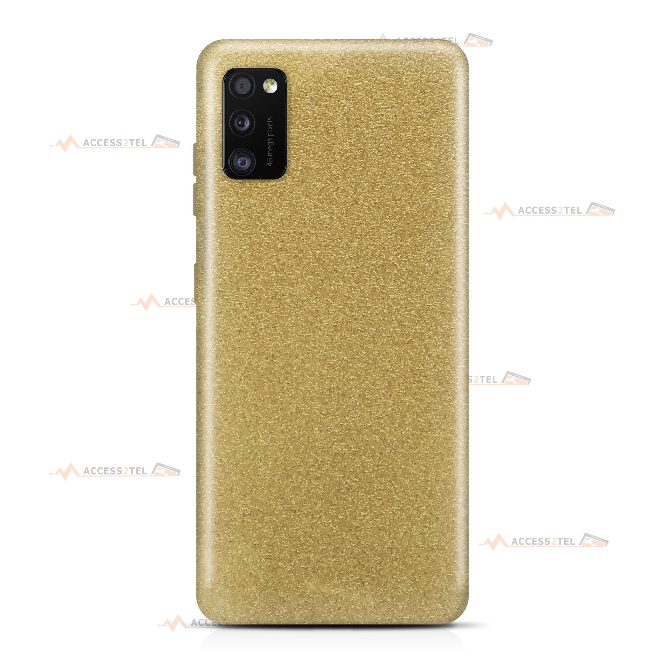 coque pour samsung galaxy A41 paillettes dorée