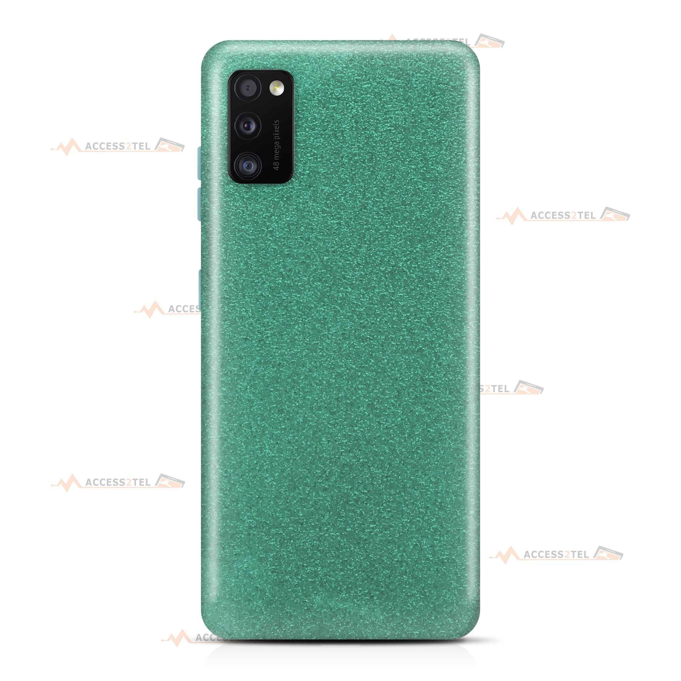 coque pour samsung galaxy A41 paillettes turquoise