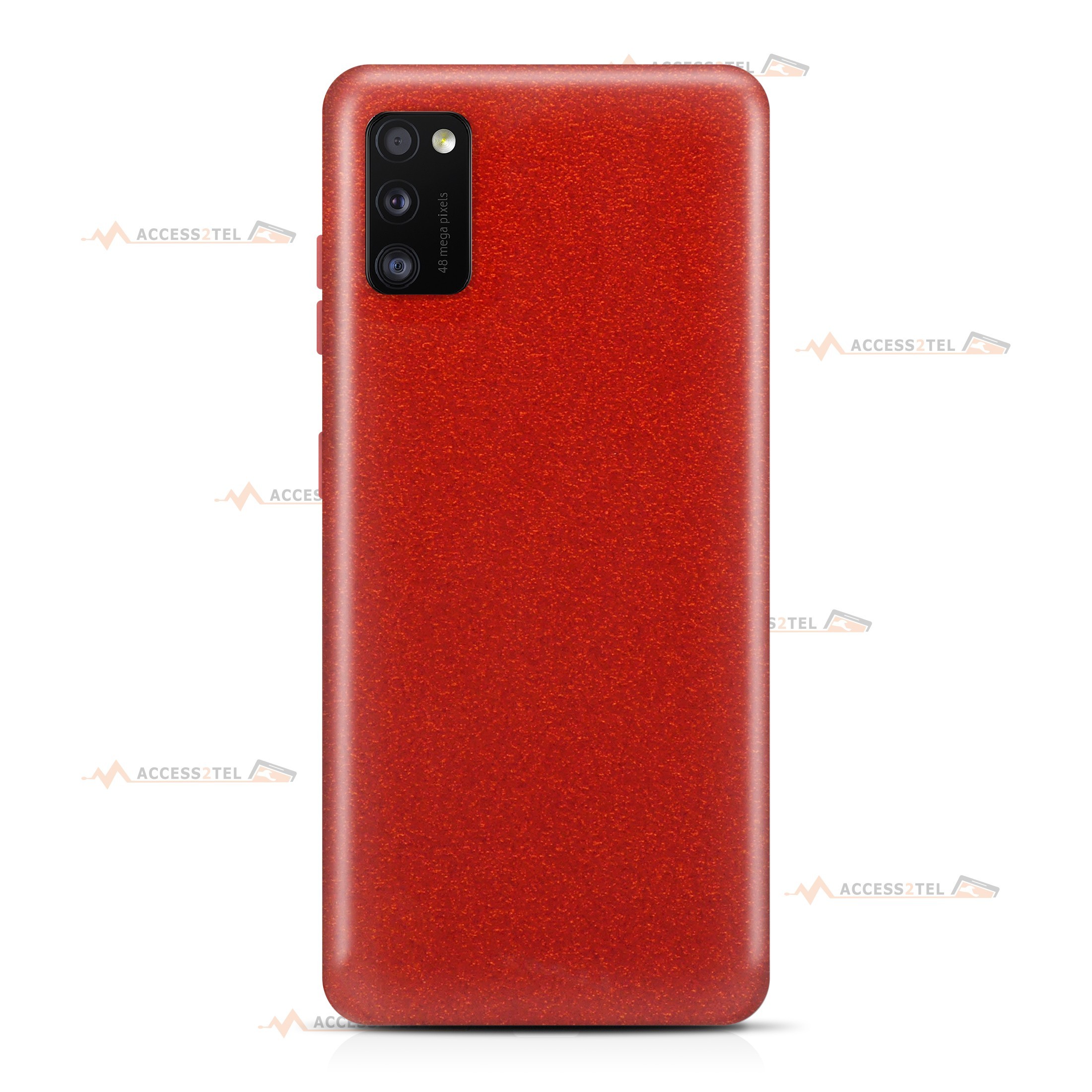 coque pour samsung galaxy A41 paillettes rouge