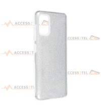 coque renforcée pour samsung galaxy A41 paillettes argentée