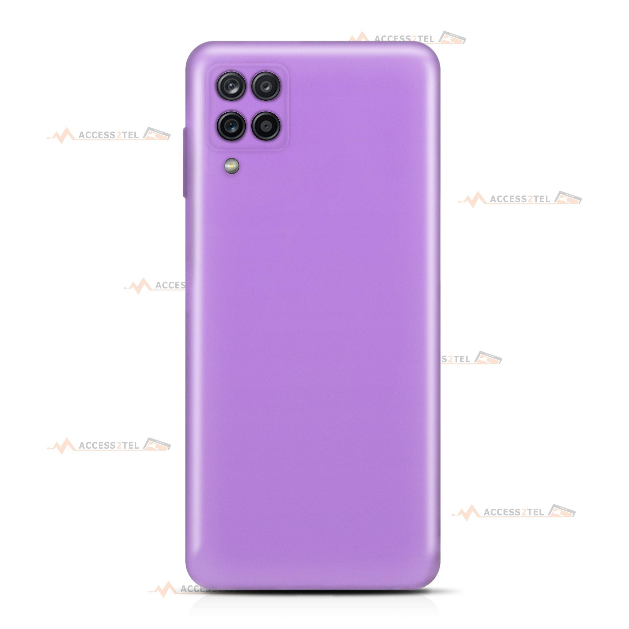 coque pour samsung galaxy A42 5G silicone et microfibre violette