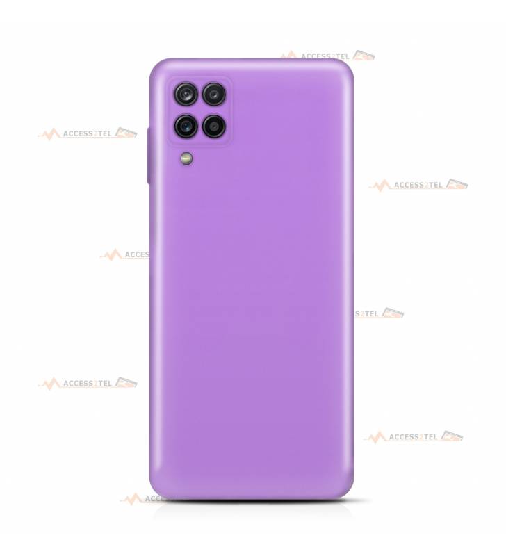 coque pour samsung galaxy A42 5G silicone et microfibre violette