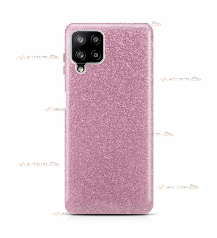 coque pour samsung galaxy A42 5G paillettes rose