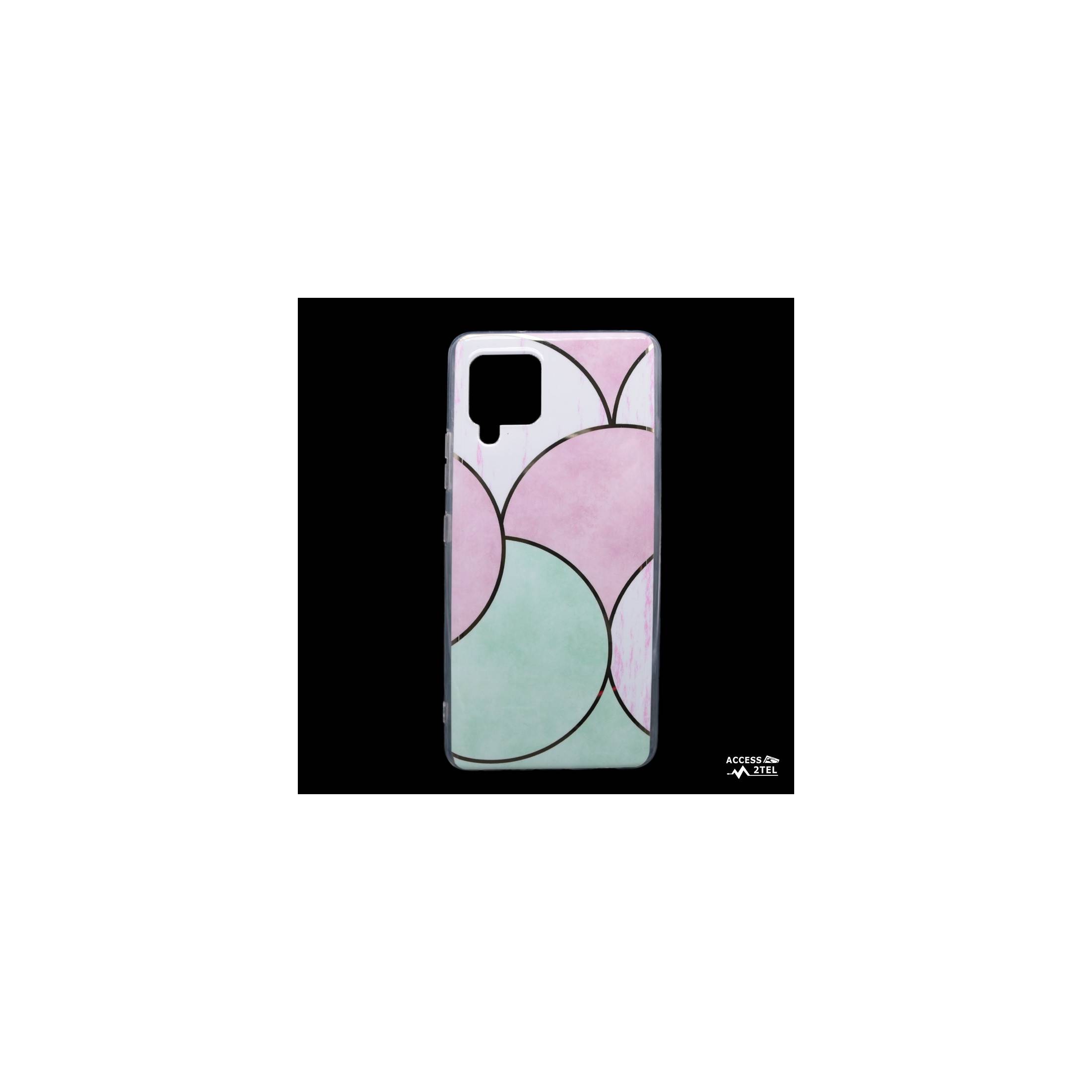 coque de téléphone design moderne rose et vert pâle pour samsung galaxy a42 5G