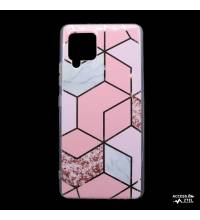 coque de téléphone design moderne de cubes roses pour samsung galaxy a42 5G