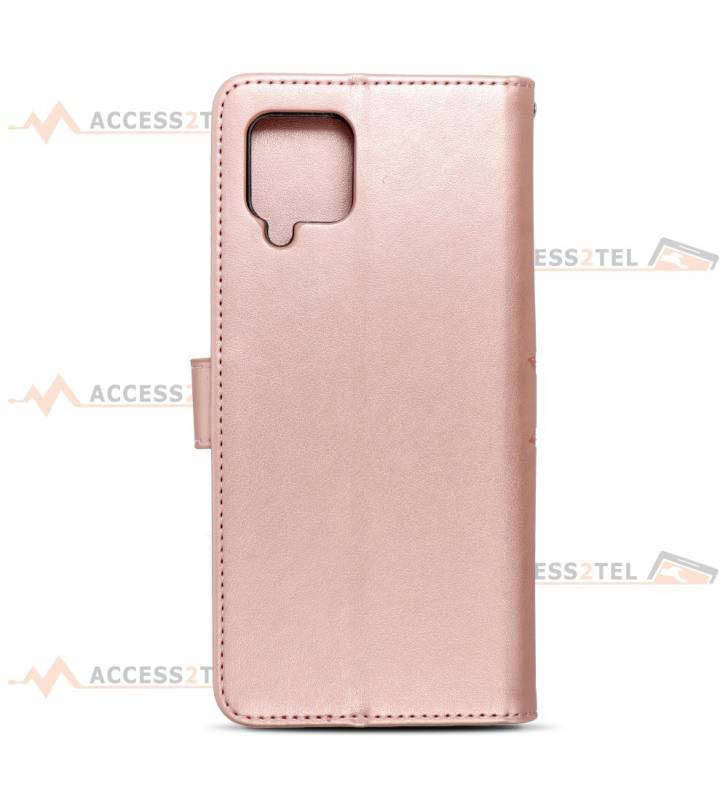 étui pour samsung galaxy A42 mandala rose gold face