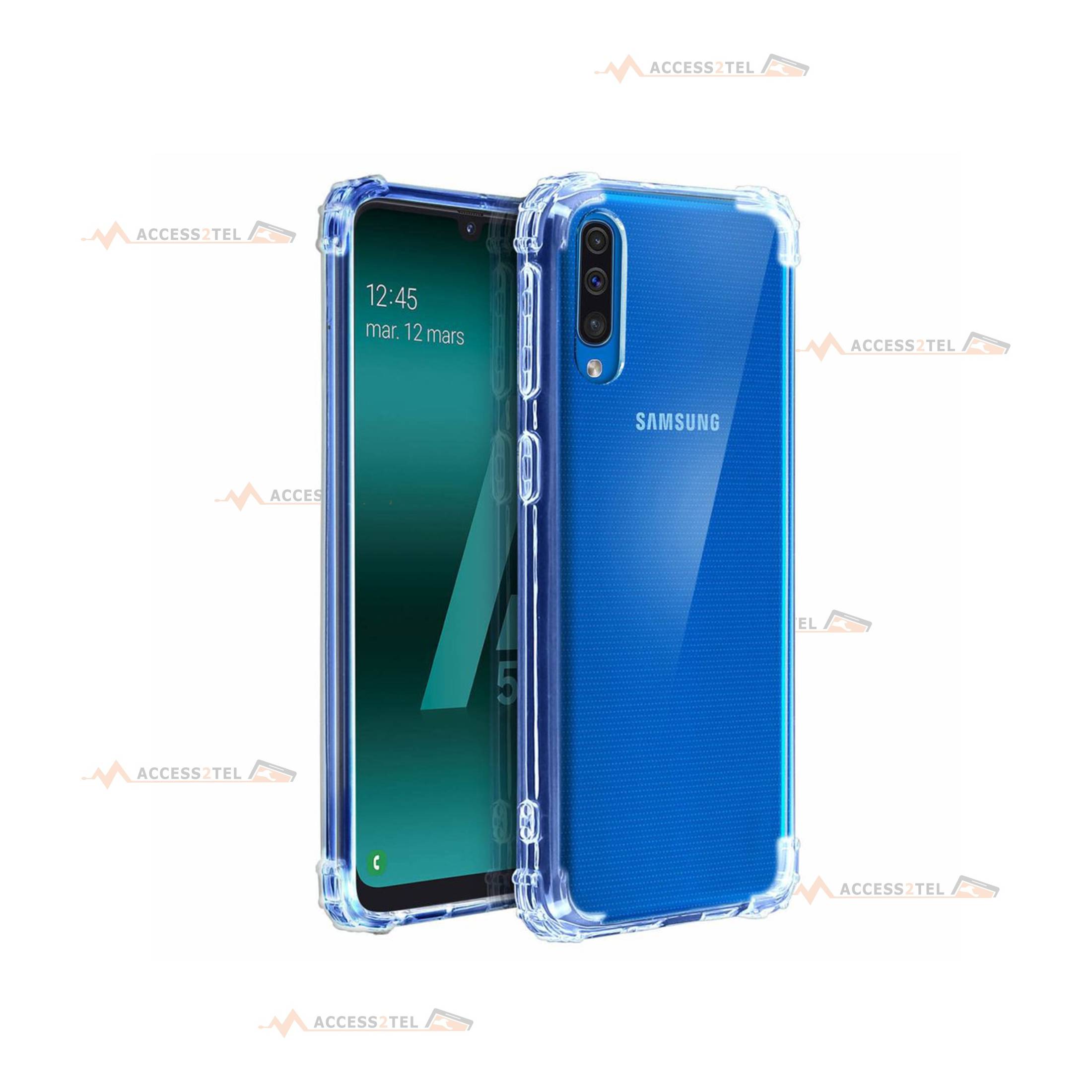 coque pour samsung galaxy A50 transparente coins renforcés