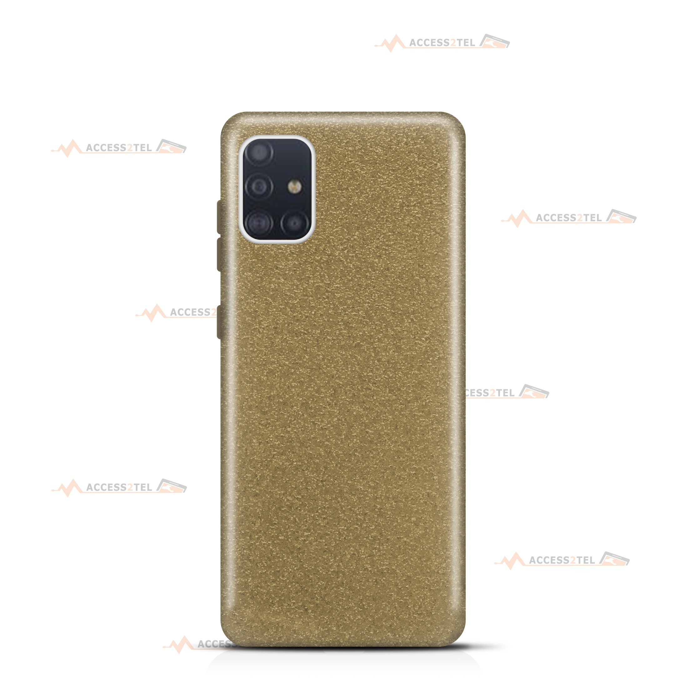 coque pour samsung galaxy A51 paillettes dorée