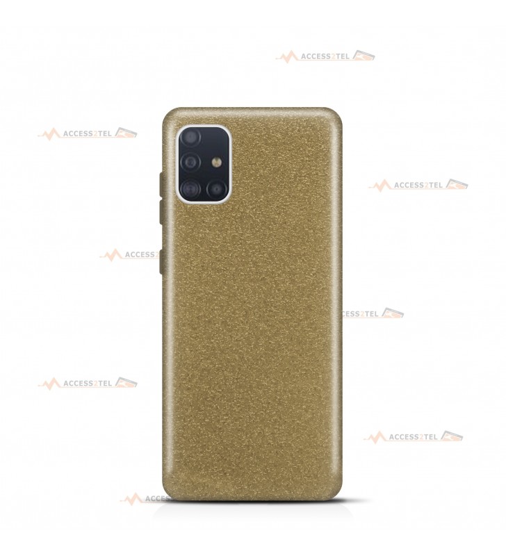 coque pour samsung galaxy A51 paillettes dorée