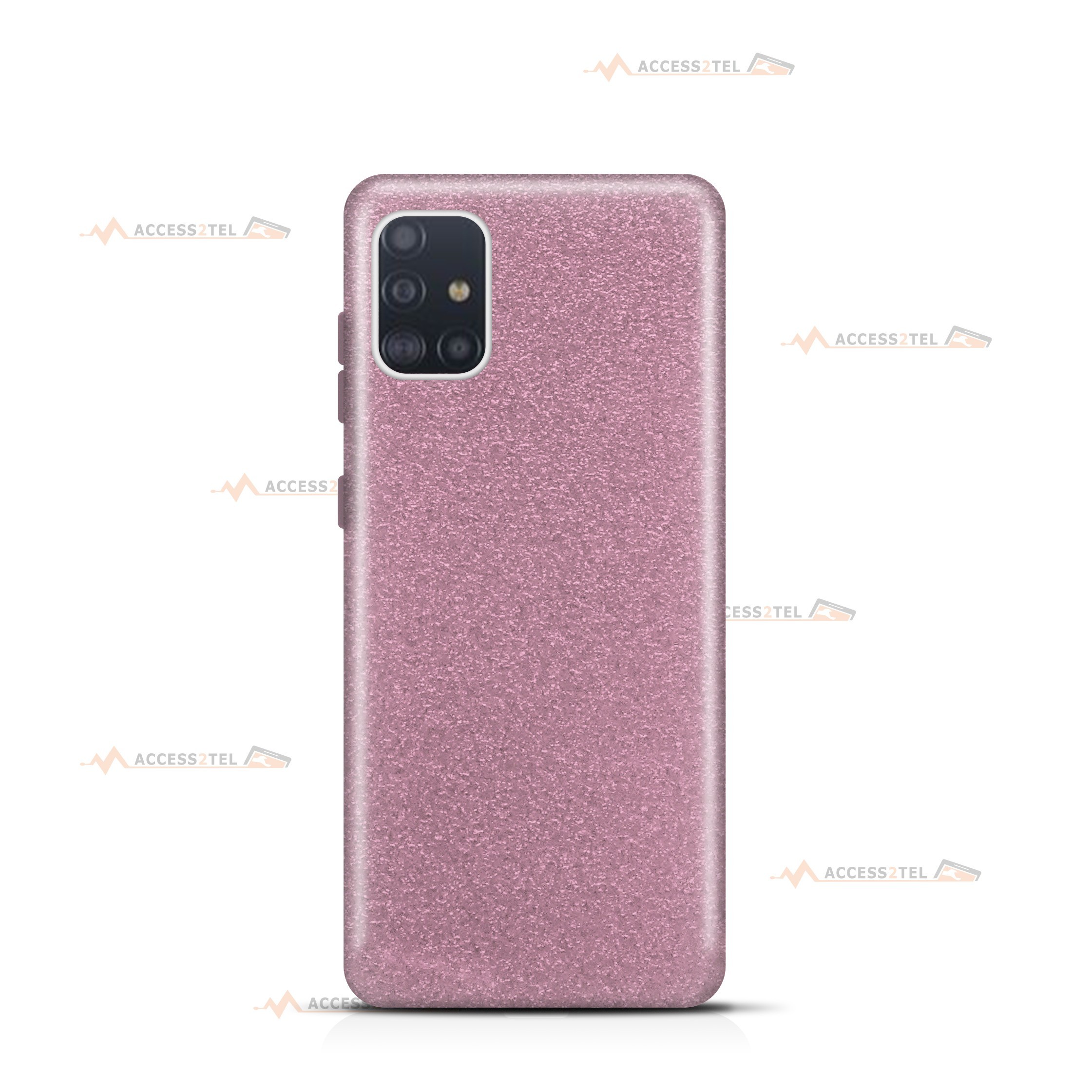 coque pour samsung galaxy A51 paillettes rose