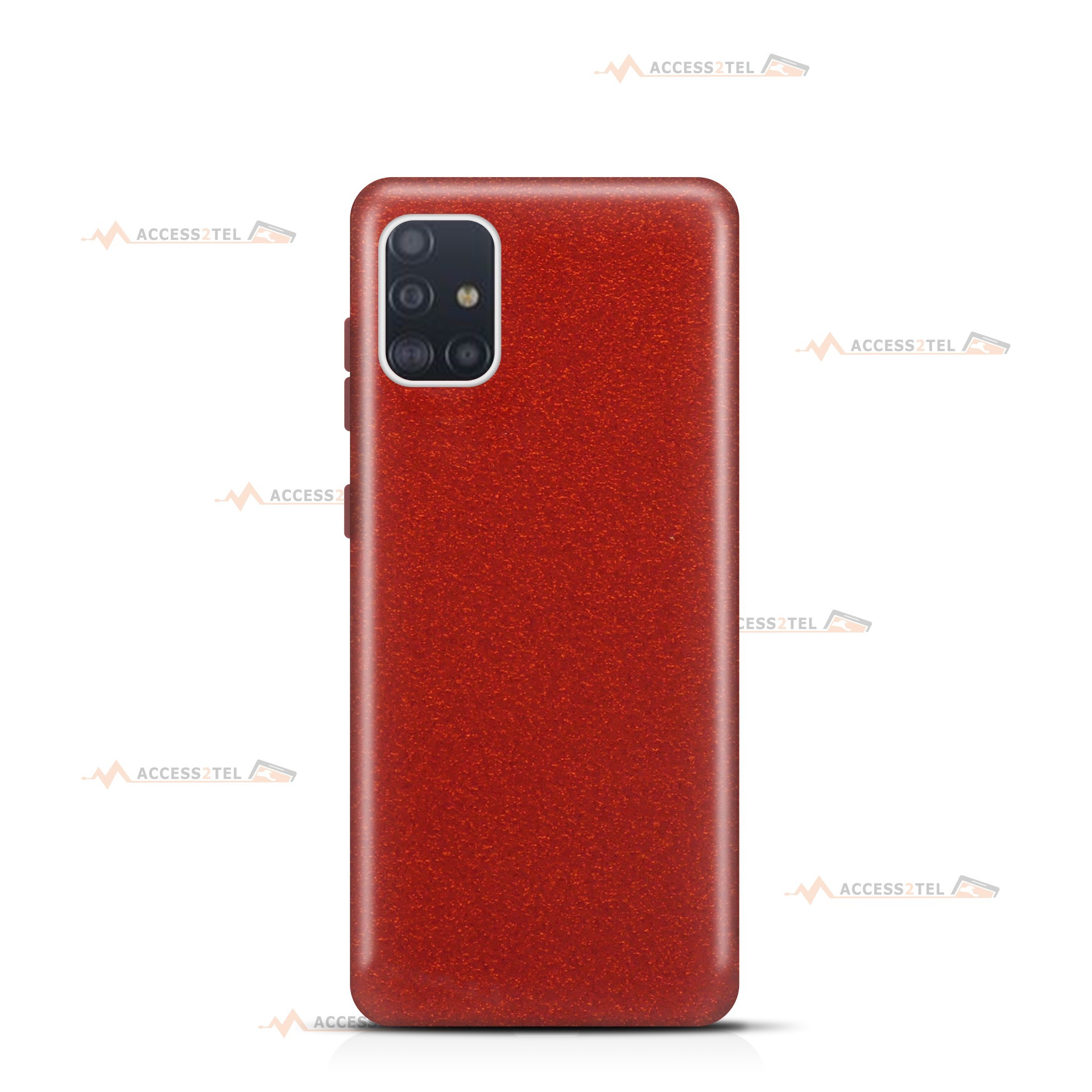 coque pour samsung galaxy A51 paillettes rouge