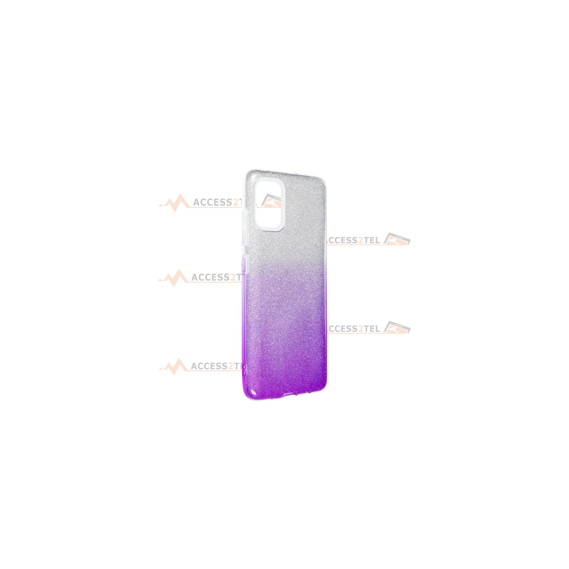 coque renforcée pour samsung galaxy A51 paillettes dégradé violet