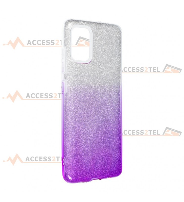 coque renforcée pour samsung galaxy A51 paillettes dégradé violet