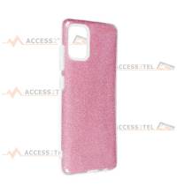 coque renforcée pour samsung galaxy A51 paillettes rose