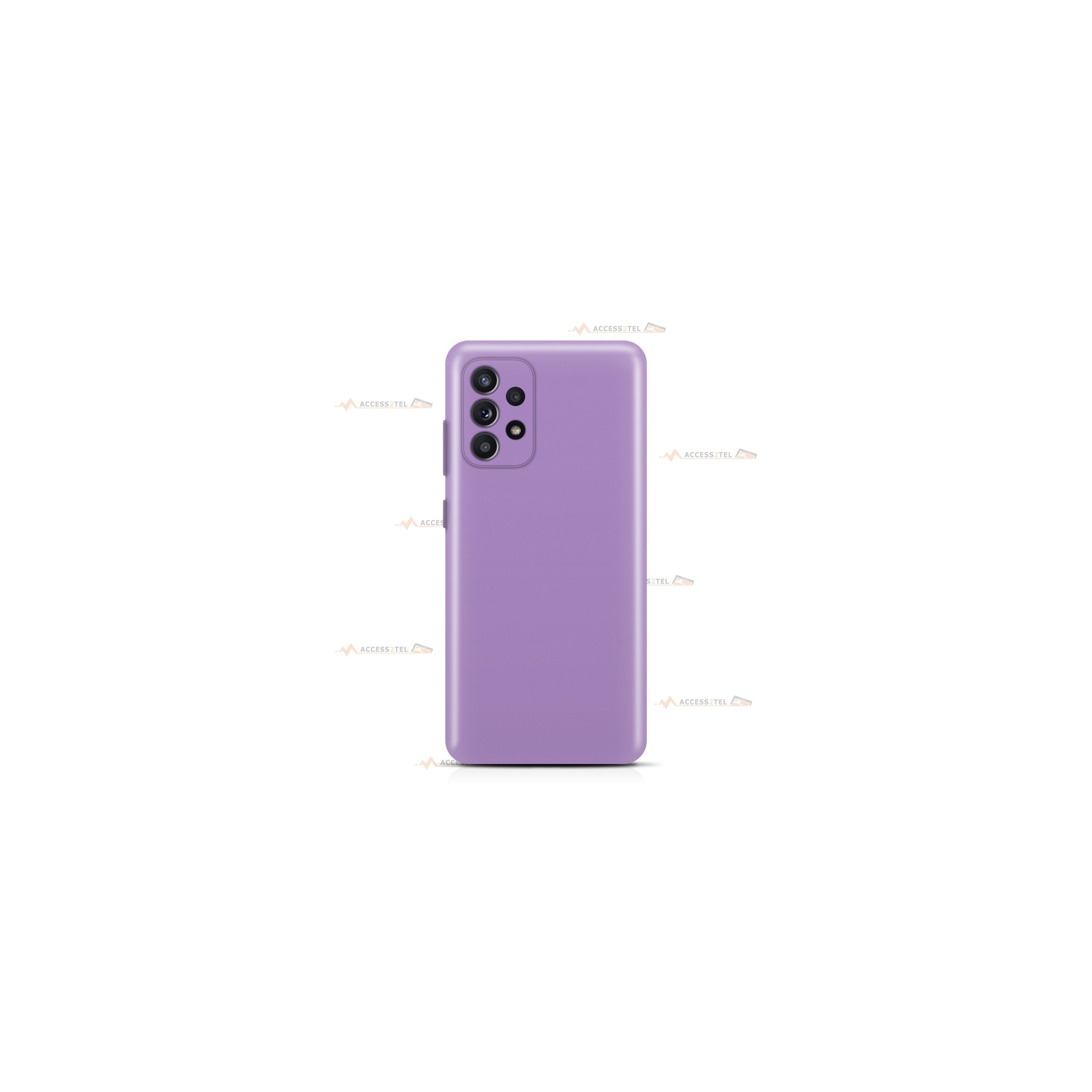 coque pour samsung galaxy A52 silicone et microfibre violet lilas