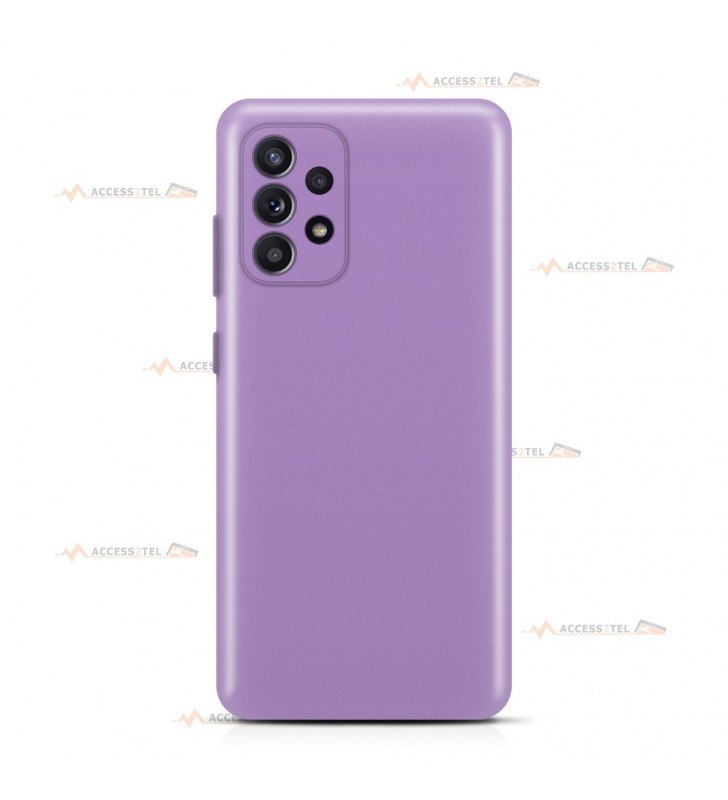 coque pour samsung galaxy A52 silicone et microfibre violet lilas