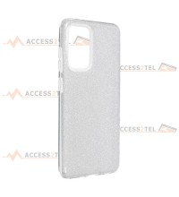 coque renforcée pour samsung galaxy A52 paillettes argentée