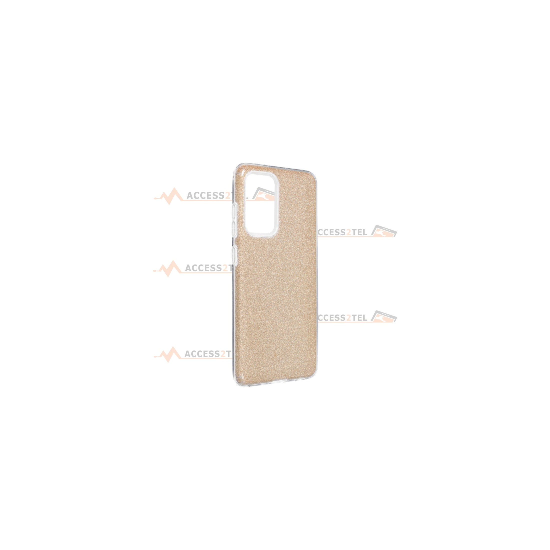 coque renforcée pour samsung galaxy A52 paillettes dorée