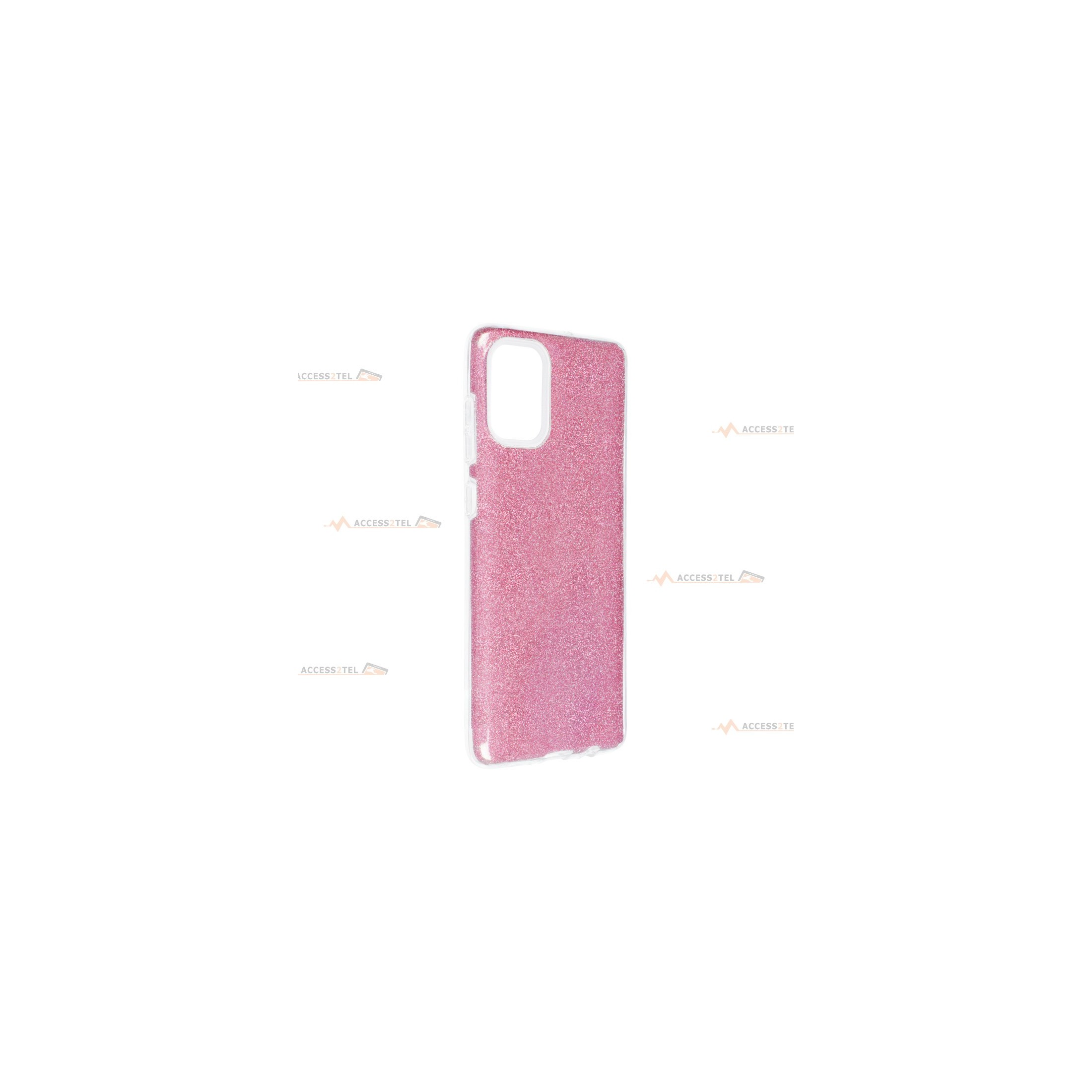 coque renforcée pour samsung galaxy A53 5G paillettes rose