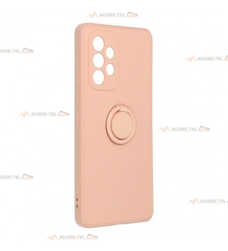 coque rose en silicone interieur fibre avec anneau pour a53 5g