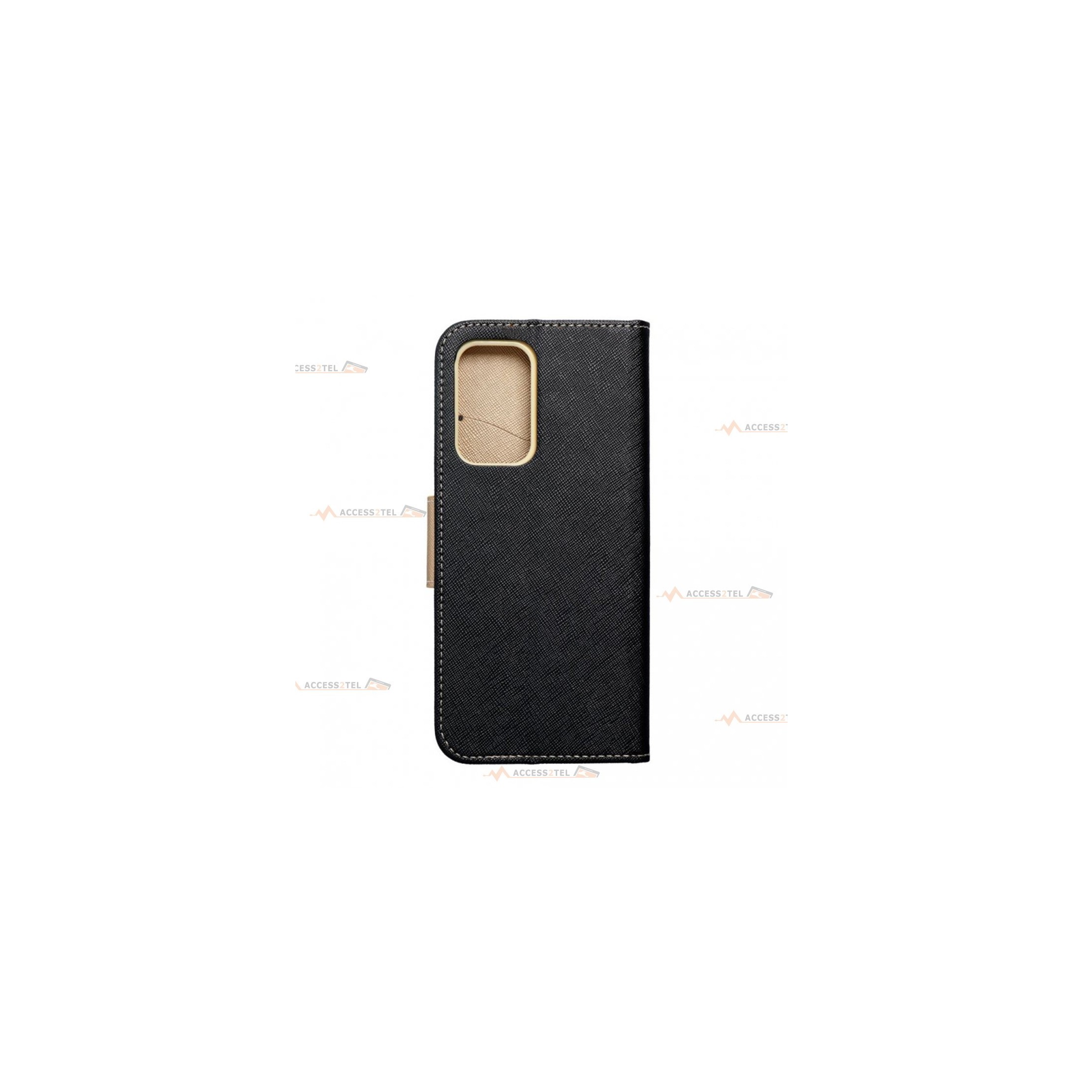 étui pour samsung galaxy A53 5G noir et doré caméra