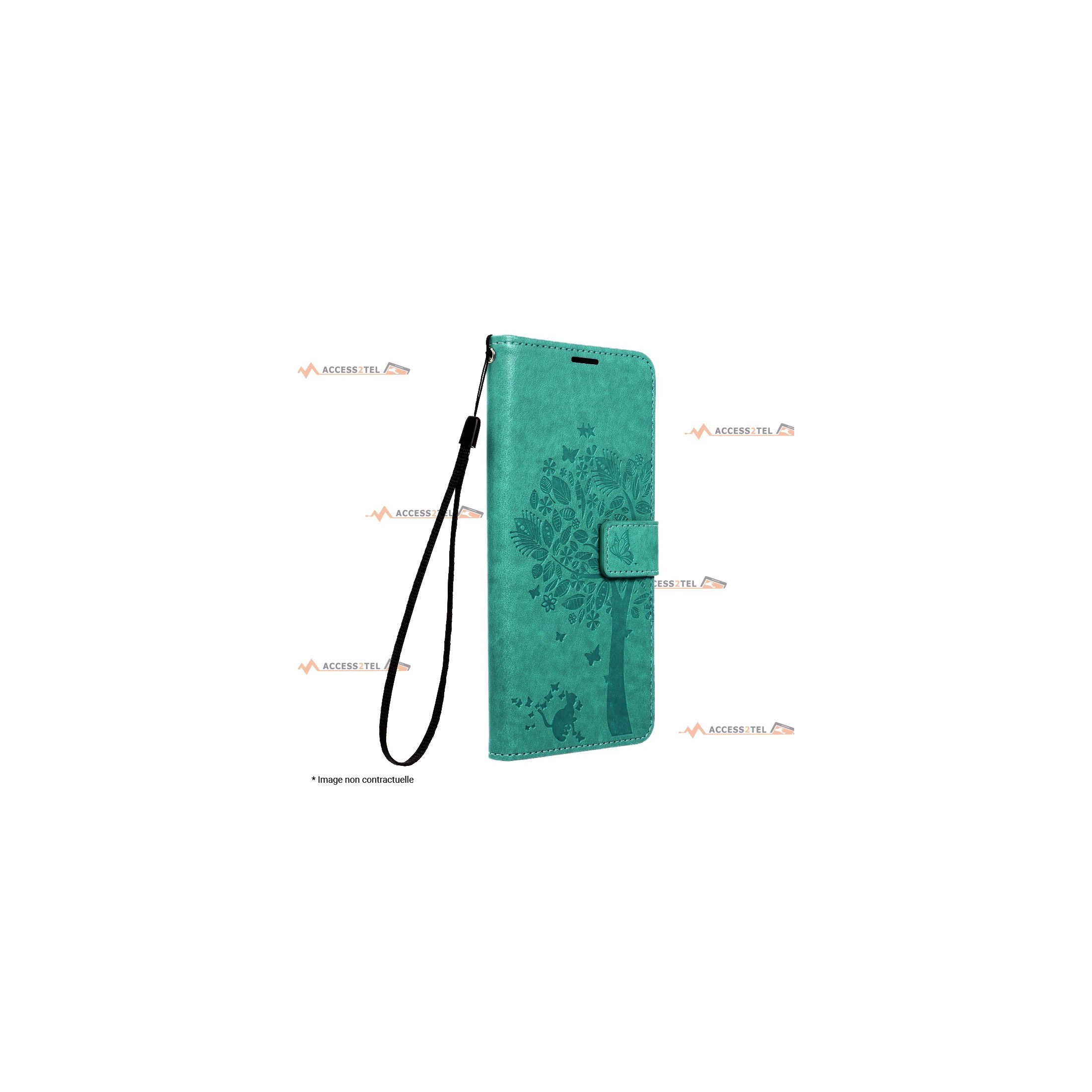 étui pour samsung galaxy A53 5G arbre vert dragonne