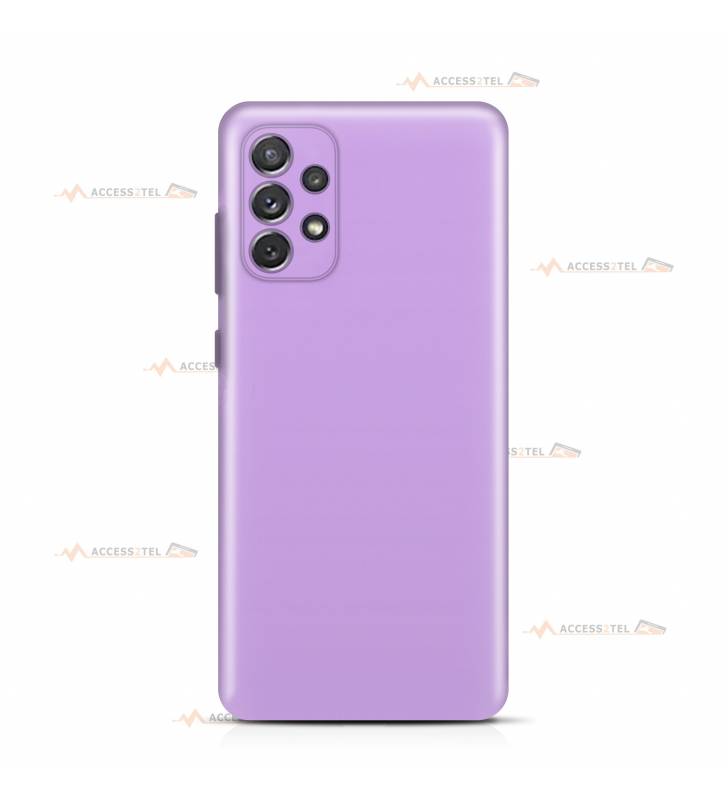 coque pour samsung galaxy A72 silicone et microfibre violet lilas