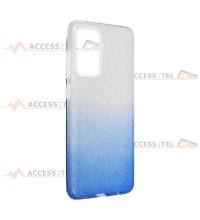 coque renforcée pour samsung galaxy A72 paillettes dégradé bleu