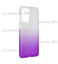 coque renforcée pour samsung galaxy A72 paillettes dégradé violet