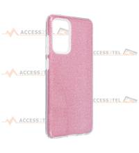 coque renforcée pour samsung galaxy A72 paillettes rose