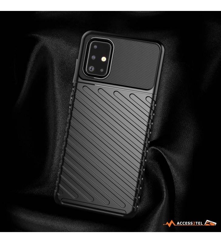 coque renforcée pour samsung galaxy a72 TPU noir sur noir