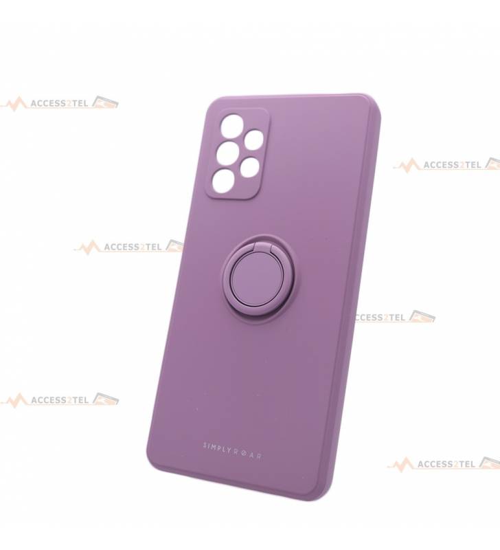 coque violette en silicone interieur fibre avec anneau pour a72