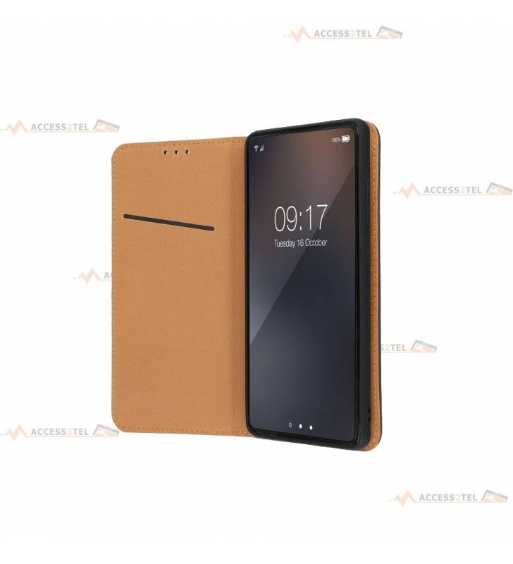 étui noir en cuir pour samsung galaxy a72 poche intérieure