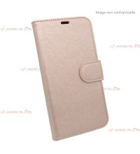 étui doré pour samsung galaxy j3 2016 en simili-cuir