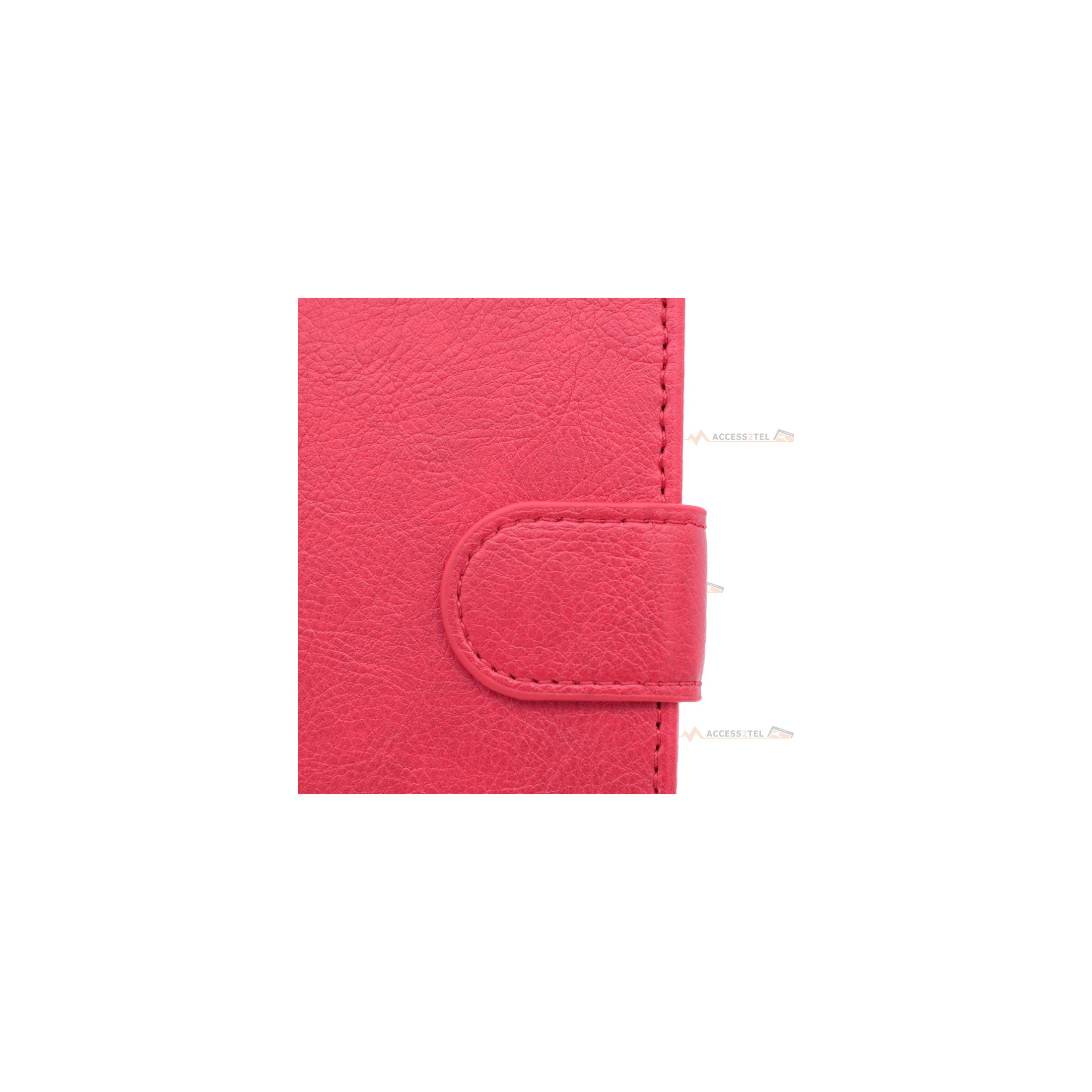 étui rouge en simili-cuir pour samsung galaxy j3 2016 fermoir