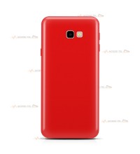 coque pour samsung galaxy j4 plus en silicone soft touch et intérieur microfibre rouge