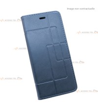 étui bleu pour samsung galaxy j6 plus en simili-cuir