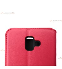 étui rouge en simili-cuir étui pour samsung galaxy j6 plus dos