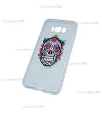 coque pour galaxy S8 transparente avec une tête de mort mexicaine calavera