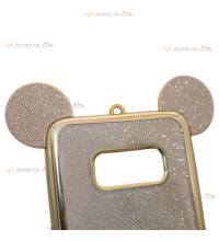 coque pour galaxy S8 dorée pailletée avec oreilles de mickey caméra