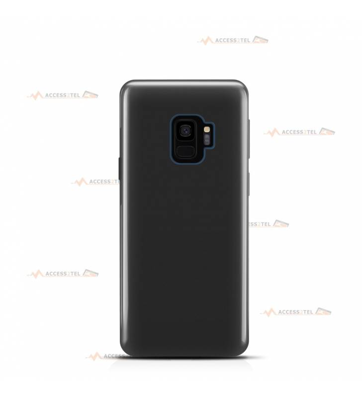 coque pour samsung galaxy s9 en silicone soft touch et intérieur microfibre noire