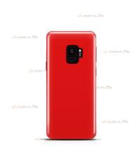 coque pour samsung galaxy s9 en silicone soft touch et intérieur microfibre rouge