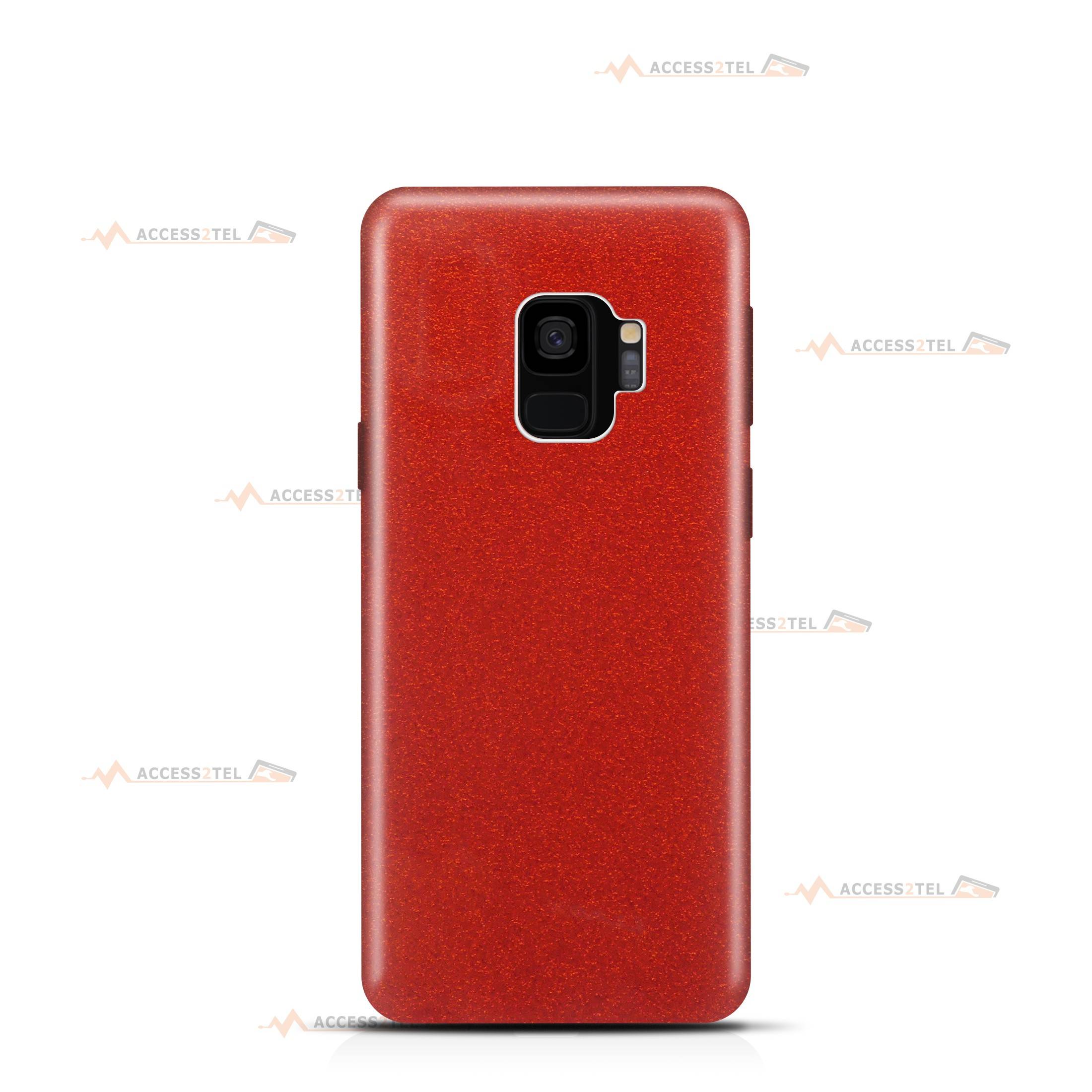 coque pour samsung galaxy S9 paillettes rouge