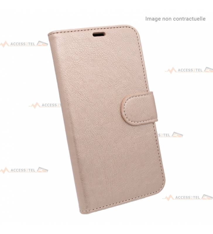 étui doré pour samsung galaxy s9 plus en simili-cuir