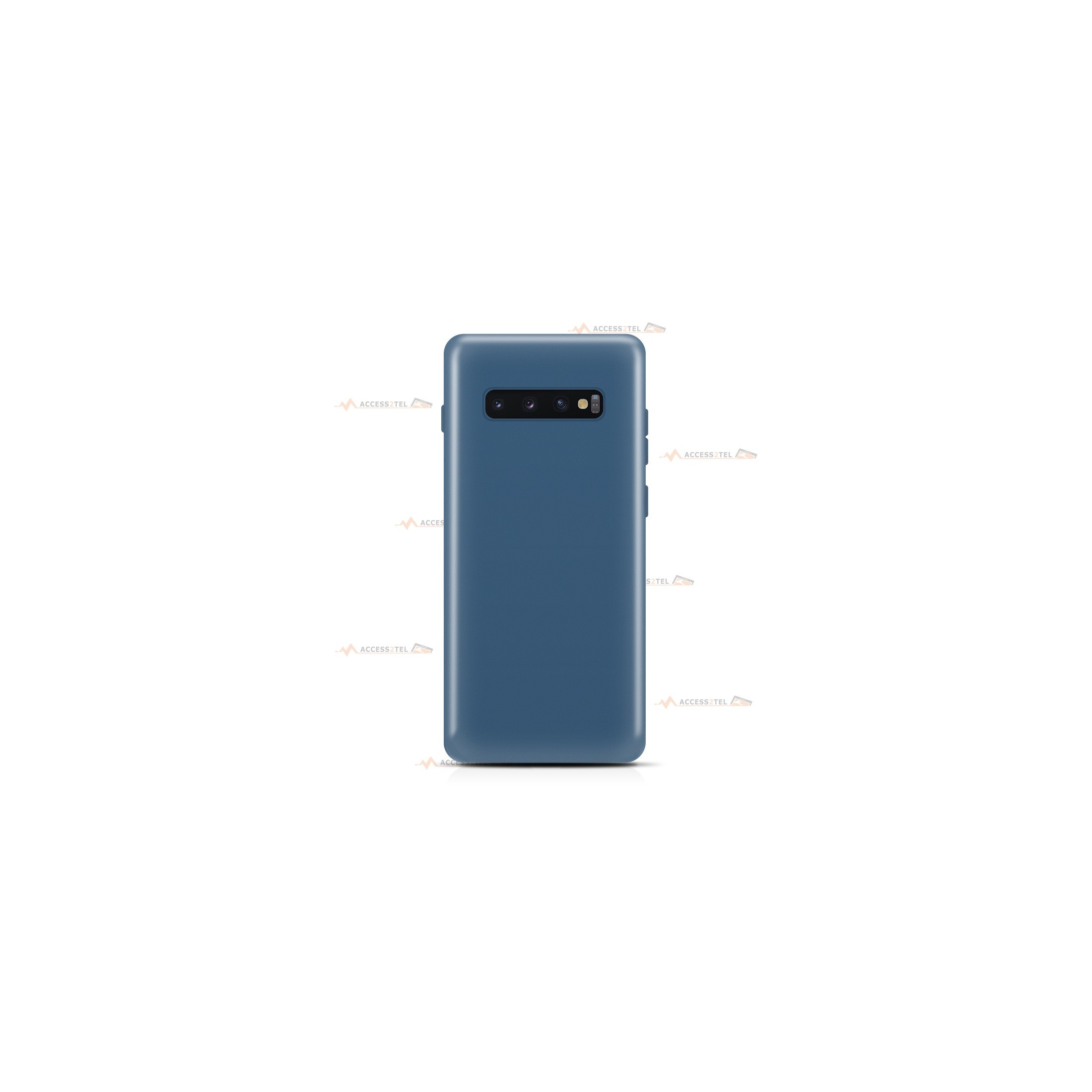 coque pour samsung galaxy s10 en silicone soft touch et intérieur microfibre bleu pétrole