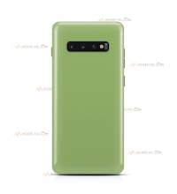 coque pour samsung galaxy s10 en silicone soft touch et intérieur microfibre vert clair