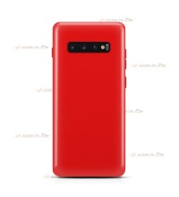 coque pour samsung galaxy s10 en silicone soft touch et intérieur microfibre rouge