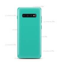 coque pour samsung galaxy s10 en silicone soft touch et intérieur microfibre bleu turquoise