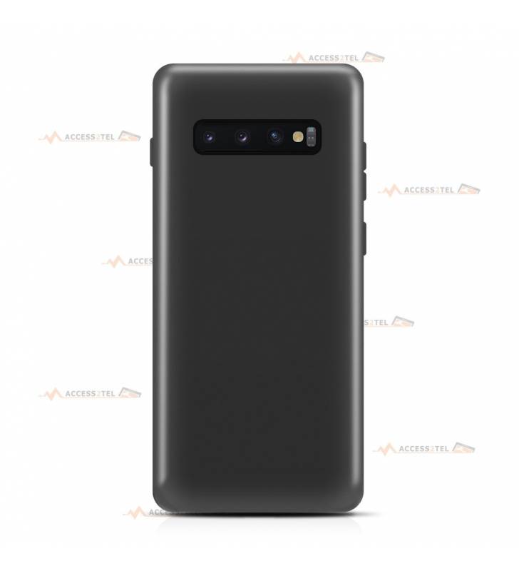 coque pour samsung galaxy s10 plus en silicone soft touch et intérieur microfibre noire